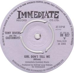 lataa albumi Tony Rivers And The Castaways - Girl Dont Tell Me