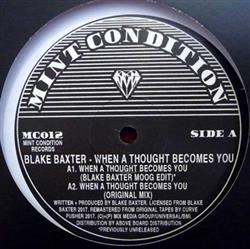last ned album Blake Baxter - When A Thought Becomes You
