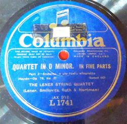 escuchar en línea The Lener String Quartet - Quartet In D Minor In Five Parts